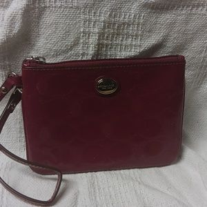 NWOT  Leather coach wristlet